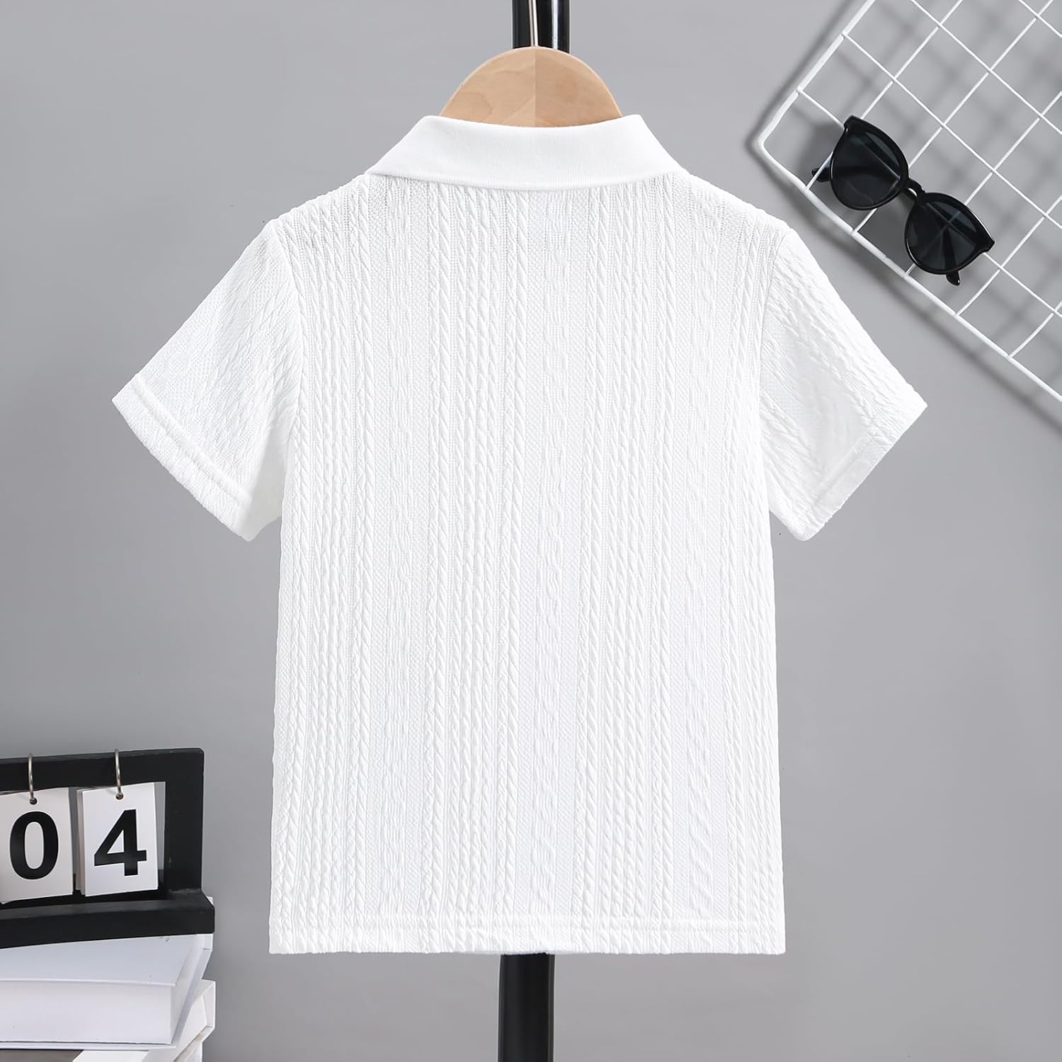 Toddler Boy Polo Shirt Short Sleeve Texture Fabric Fashion Pullover Tops 1-8 Years