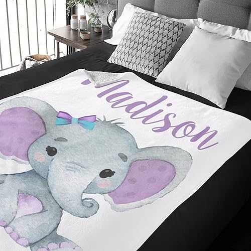 Miniatura 83 de Manta de bebé personalizada con nombre, mantas de bebé de elefante personalizadas para niñas, regalos de bebé, productos para bebés, mantas súper