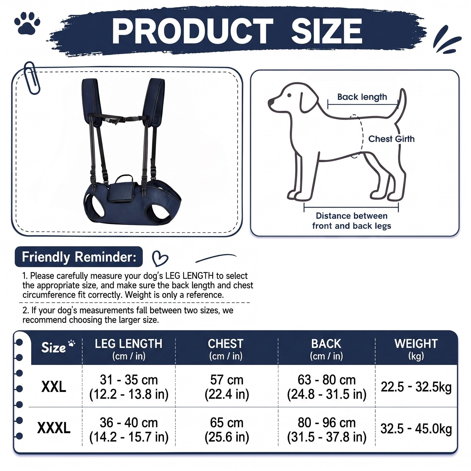 Transportador para perros grandes, bolsa de transporte para perros de cuerpo completo con correas ajustables y asa, mochila de apoyo transpirable para perros mayores, heridos o