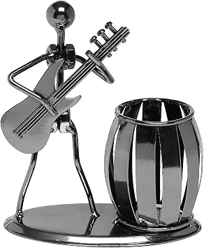 Guitar Pen Holder, Creative Pencil Holder for Desk Multipurpose Metal Pen Holder, Desktop Accessories Desk Organiser for Kids, School, and Office Stationary