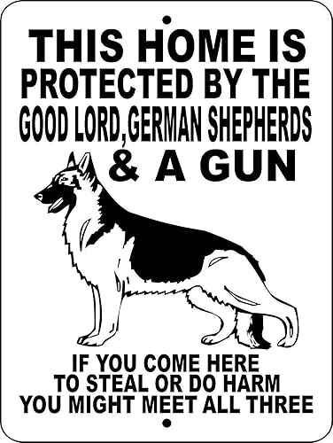 WATE Letrero de metal para puerta de advertencia de perro pastor alemán sin entrada, decoración de bar y bistró, 8 x 12 pulgadas