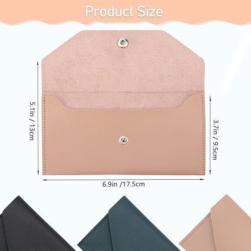 Miniatura 3 de Pletpet Bolsa de cuero sintético para dinero en efectivo, 3 sobres reutilizables para festivales de primavera, bodas, cumpleaños, graduación y