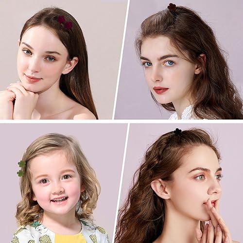 Miniatura 7 de 50 pinzas para el pelo de flores pequeñas de terciopelo para niñas, pinzas de garra de flores pequeñas de 0.6 pulgadas, bonitas abrazaderas de