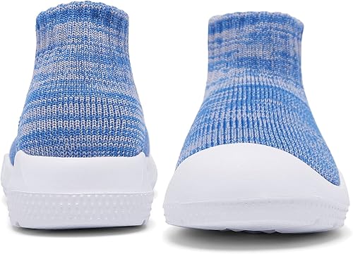 Miniatura 4 de MORENDL Zapatos de calcetín para caminar para bebé, 2 pies pequeños, pantuflas para niños pequeños, niñas y niños, suela suave, antideslizante,