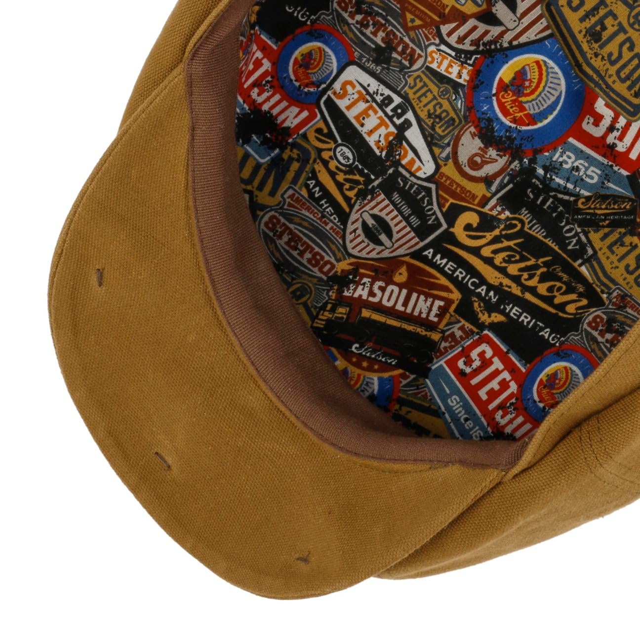 Stetson Hatteras Waxed Cotton Garage płaska czapka z daszkiem czapka balonowa męska – Made in The EU z daszkiem, podszewka, jesień-zima