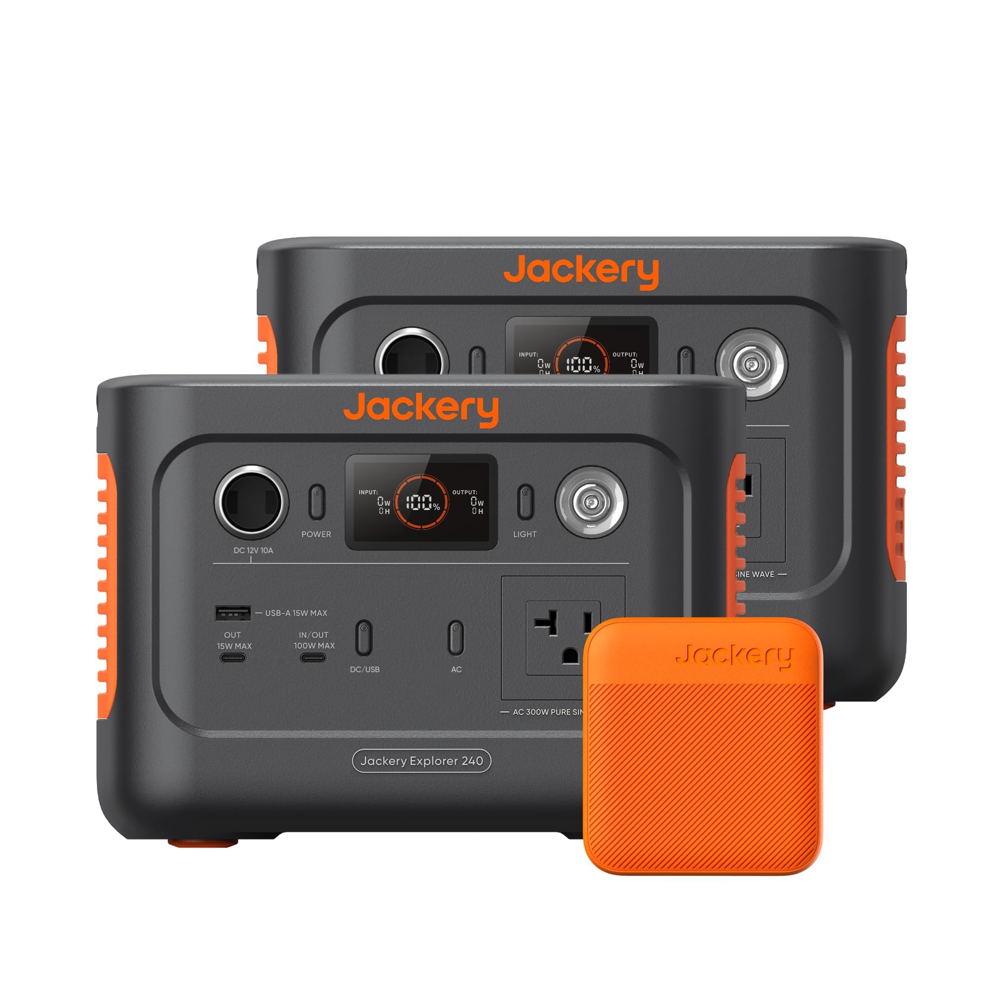 Amazon.com: Jackery Explorer 240 v2 Portable Power Station*2 and 102W Fast  Charger, 512Wh LiFePO4 Battery with 300W AC/100W USB-C Output, 1Hr Fast  Charging, for Outdoor/Camping/RV/Travel/Emergency Backup : Patio, Lawn &  Garden