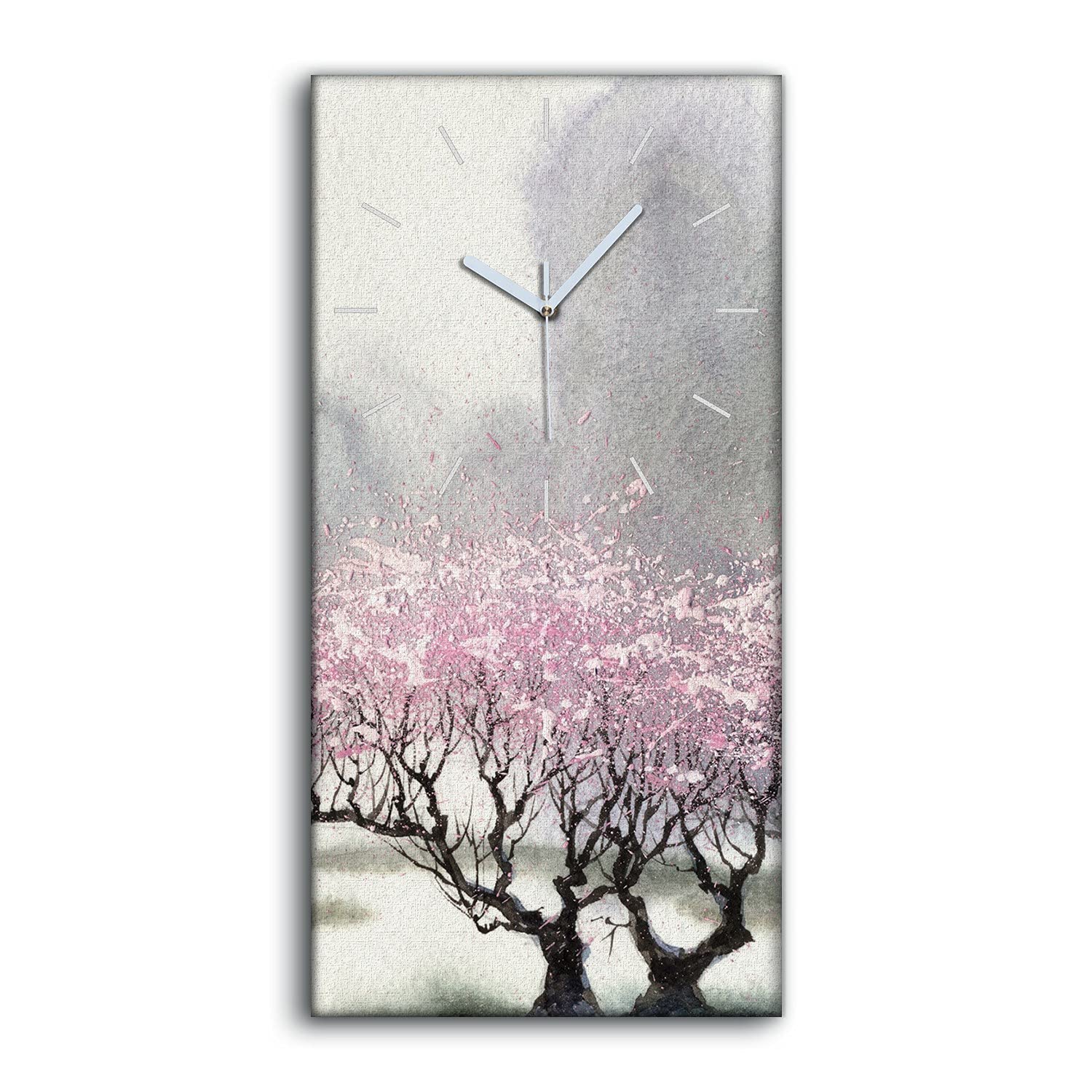 Horloge sur Toile Arbres de Neige d'hiver 30x60cm Nature Salon