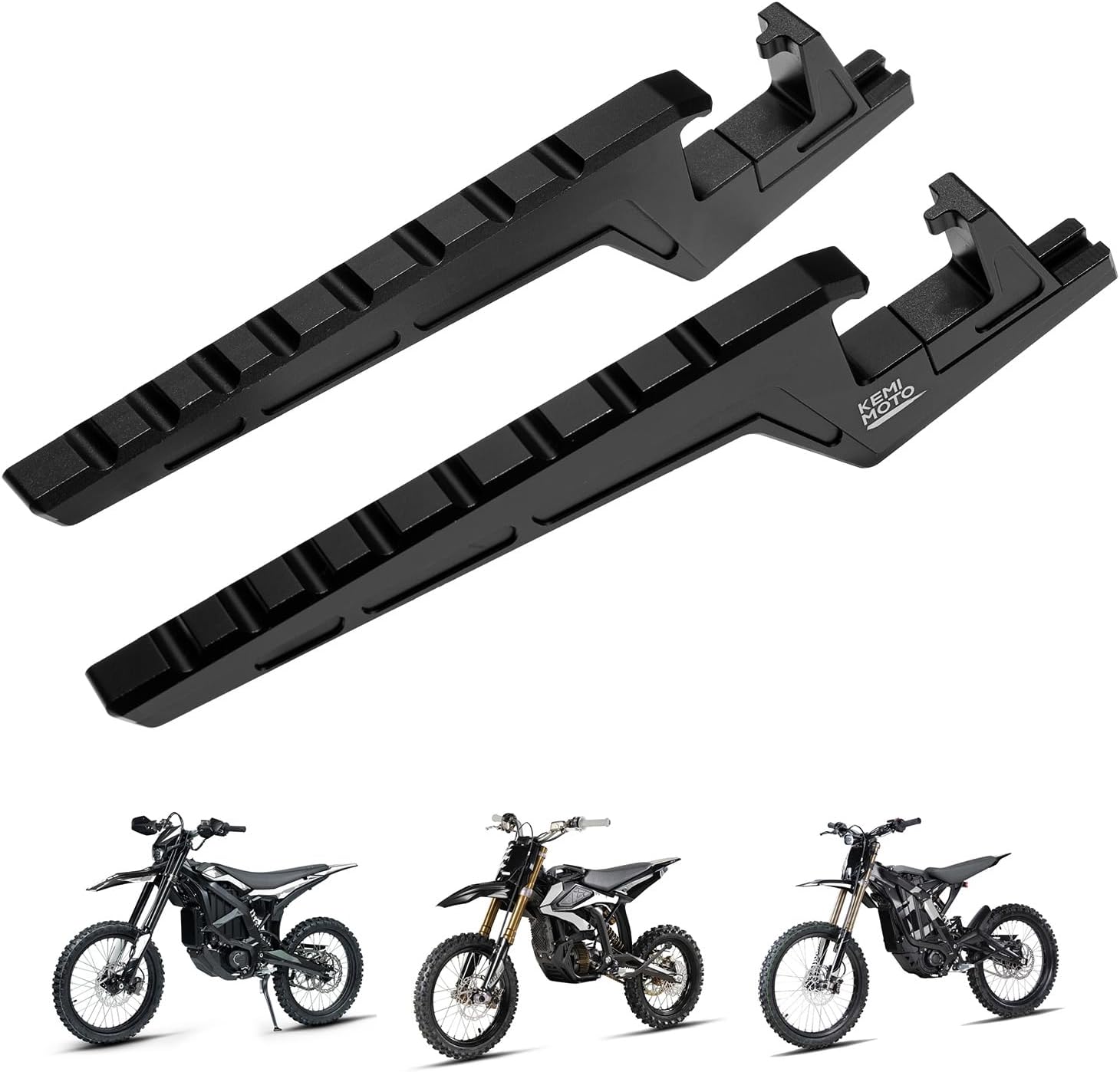 KEMIMOTO Universal Passenger Footpegs, CNC Aluminum Adjustable Foot Pegs Compatible with Soleil01 Surron Light Bee X/S Segway X260 X160 Talaria CRF150 CRF230F 03–19 CRF250F 19–24 E Ride Black