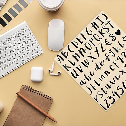 Miniatura 7 de Calcomanías de letras con purpurina, 810 piezas, 10 hojas de calcomanías de números del alfabeto, letras autoadhesivas para álbumes de recortes,