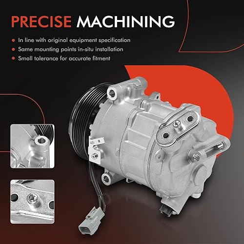 Miniatura 5 de A-Premium Compresor de aire acondicionado de CA con embrague compatible con Jeep Cherokee 2.4L 2014-2021, Chrysler 200 2.4L 2015-2017