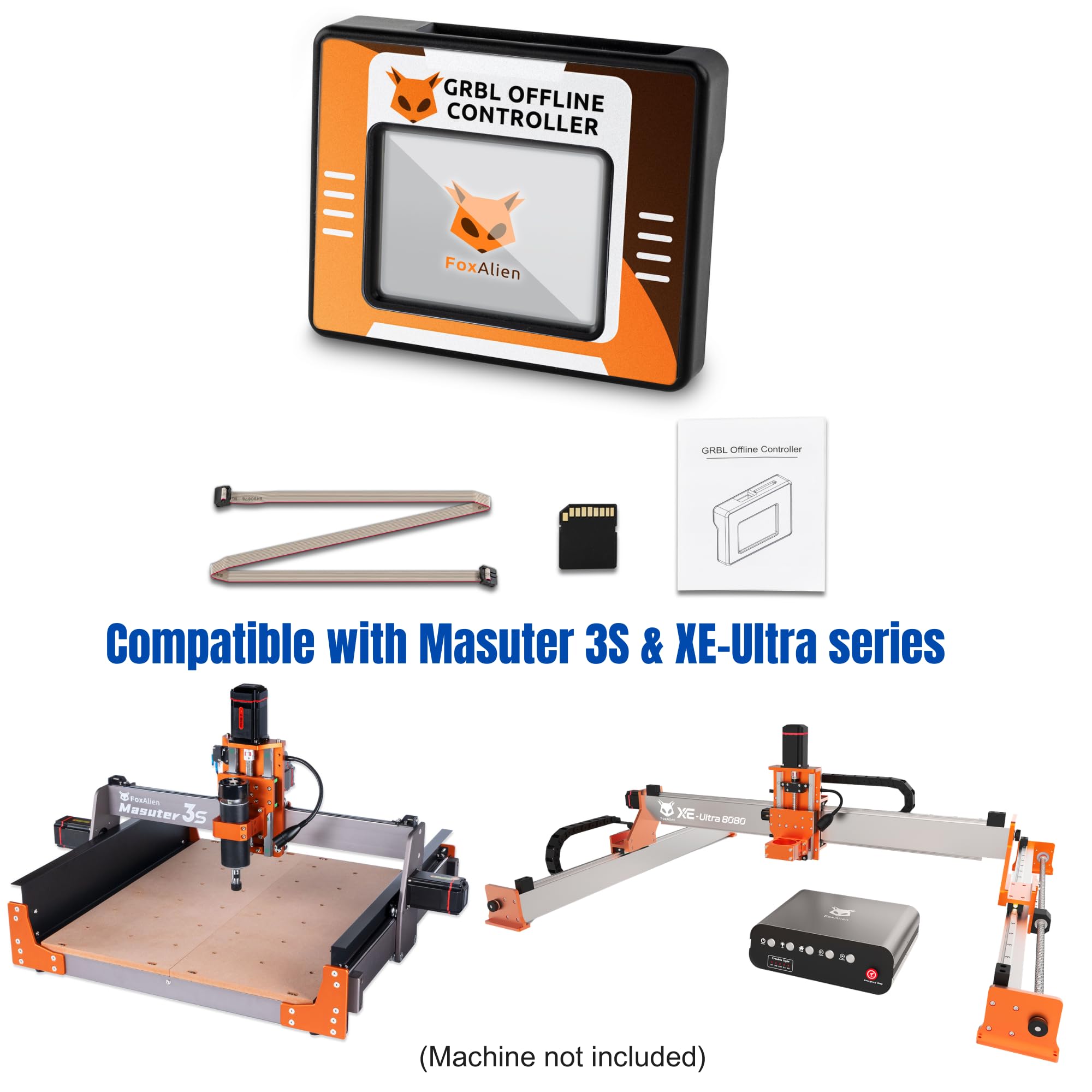 FoxAlien Controller CNC offline per macchina CNC 3S, modulo di controllo offline con touch screen LCD GRBL Control per macchine router CNC FoxAlien Masuter 3S, XE-Ultra, Vasto V1 e V2 Series