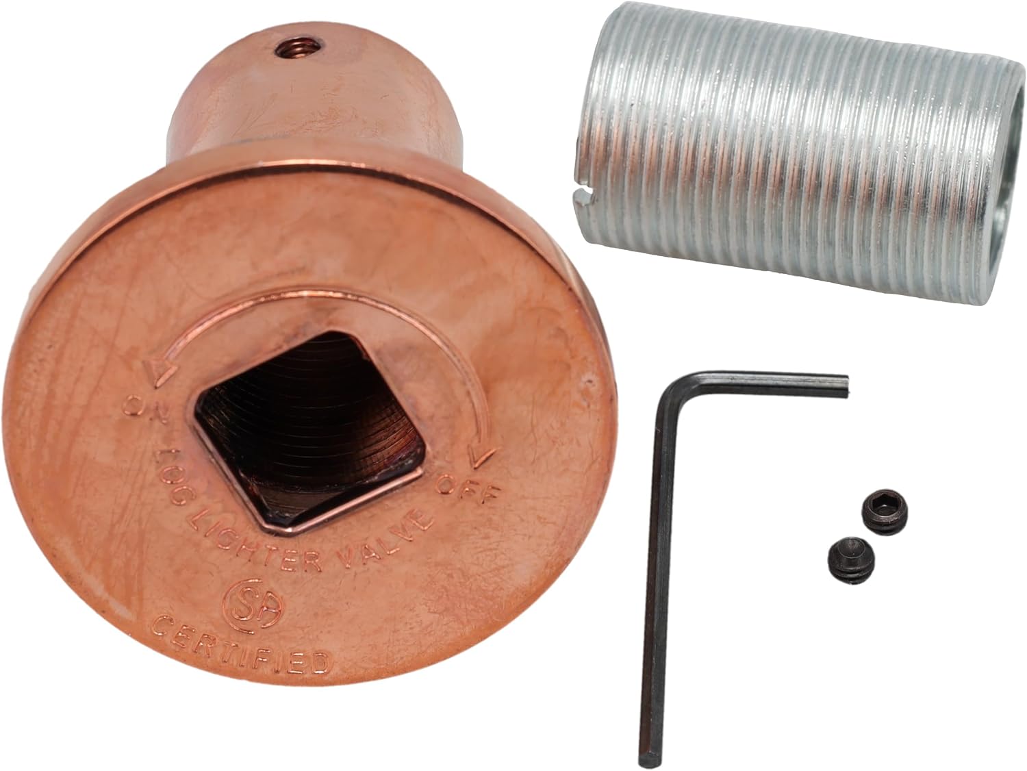 Supplying Demand UCVR-PC Fireplace Fire Pit | Universal Flange-Polished Copper with Threaded Bushing and Hex Wrench