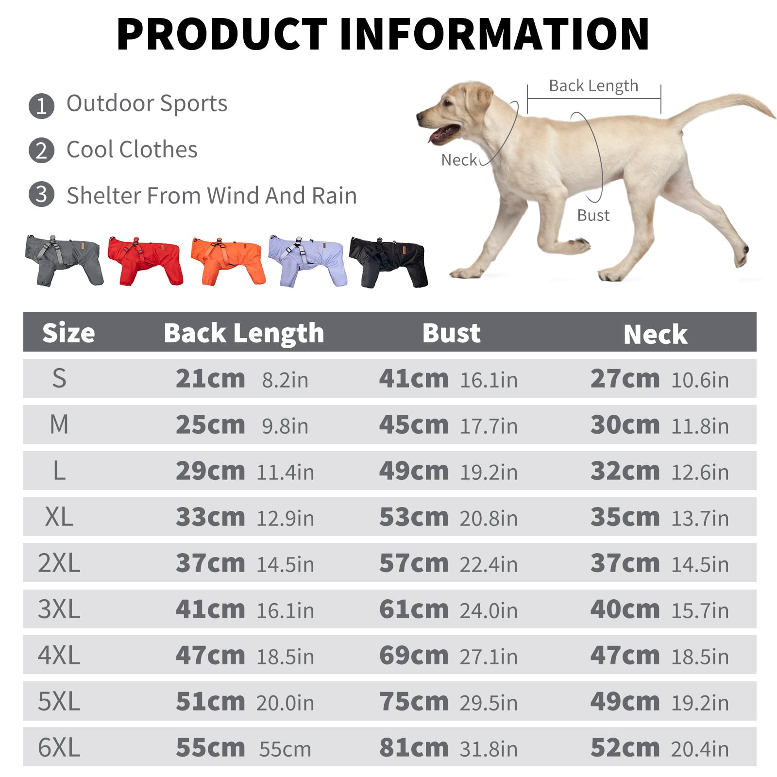 PETCUTE Manteau Pluie Chien, Imperméable avec Bande Réfléchissante, Manteaux Imperméables pour Chiens avec Fermeture à Boutons,pour Les Jours De Pluie (Rouge, 6XL)