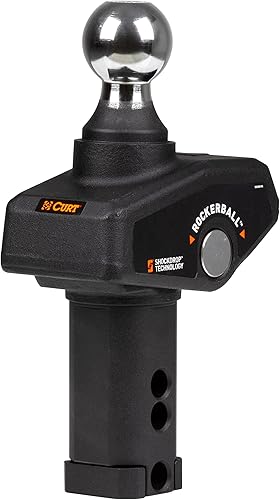 Miniatura 2 de CURT 60654 RockerBall - Bola de cuello de cisne con enganche de cojín de 2-516 pulgadas, 30,000 libras, color negro