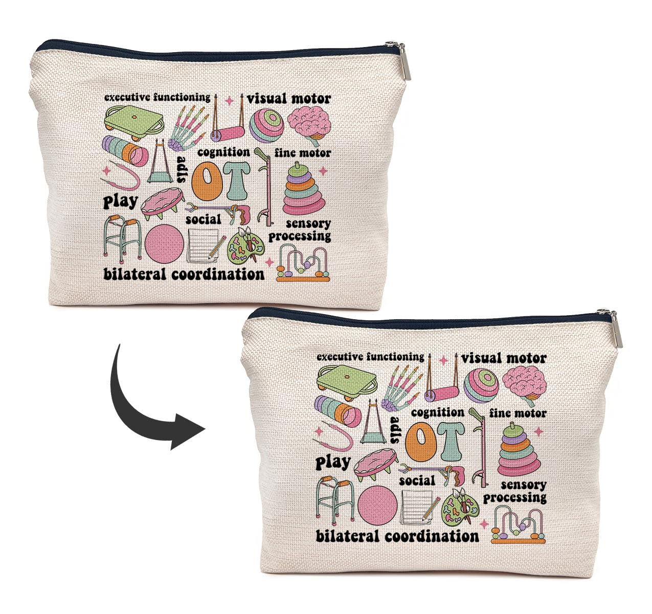 IWXYI Occupational Therapy Gifts,Occupational Therapy Makeup Bag,Occupational Therapist Make up Bag,Therapist Gifts,Ot Gifts,Gifts For Occupational Therapy