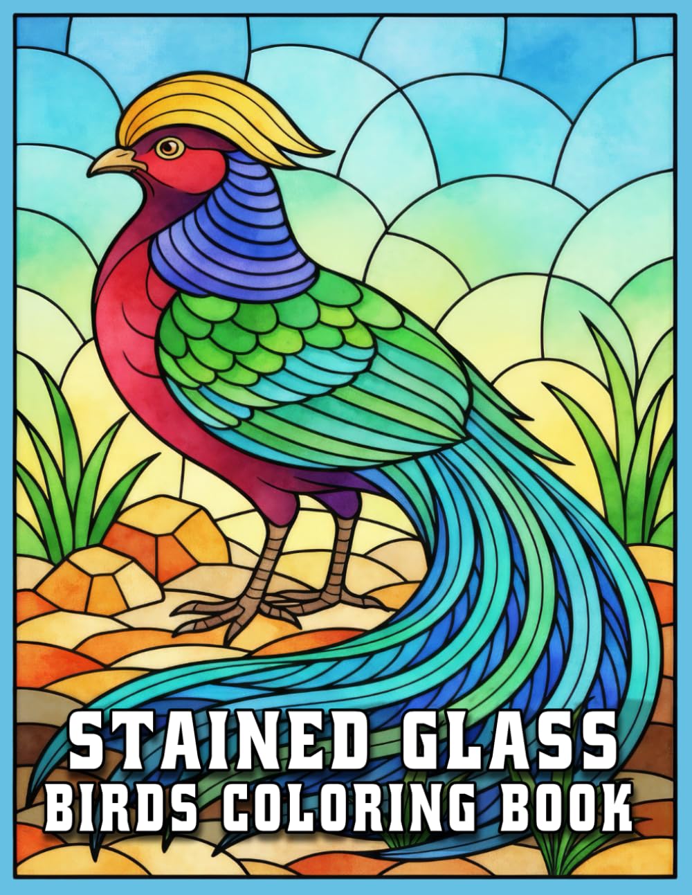 Stained Glass Birds Coloring Book: Relaxing Single-Sided Designs for Mindfulness, Stress Relief, and Creative Colouring
