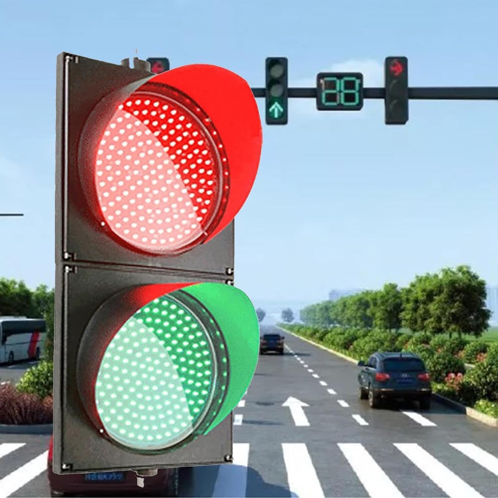 Przemysłowa lampa ścienna LED, czerwono-zielona lampka sygnalizacyjna dla świadomości bezpieczeństwa ruchu drogowego, jasne światło ostrzegawcze do kontroli ruchu i widoczności, światło typu