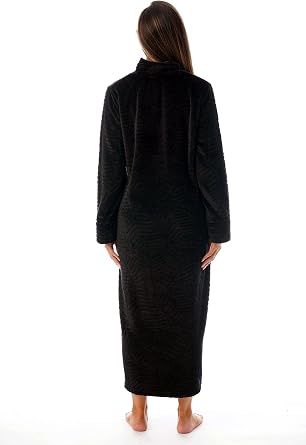 Just Love Plush Zipper Lounger Solid Robe