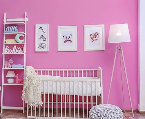 Miniatura 2 de Papel tapiz rosa de 118 x 15.7 pulgadas, color sólido, para despegar y pegar, papel adhesivo rosa para armarios, autoadhesivo, extraíble, dormitorio