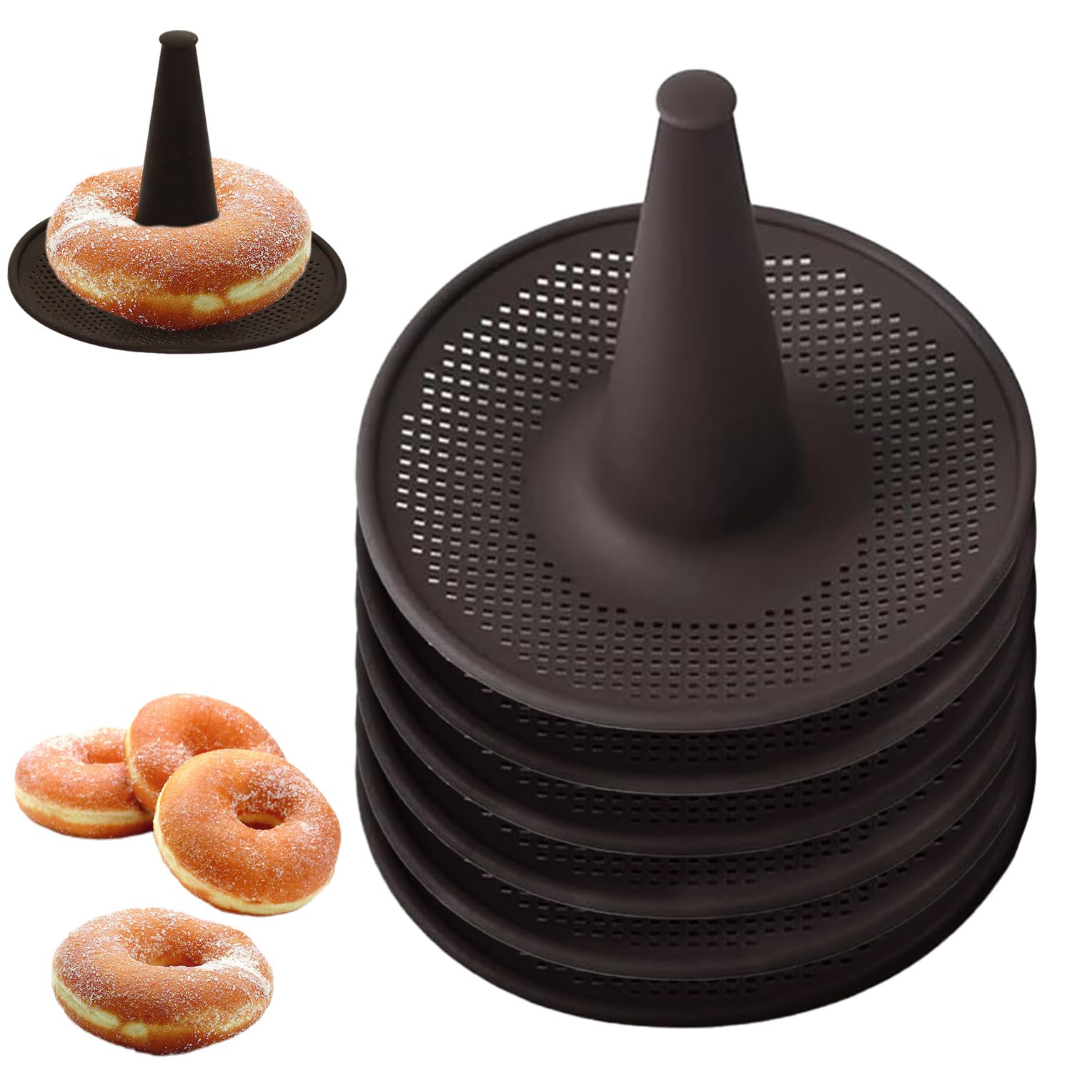 Boguish 6Pcs Silicone Donut Molds, Donut Mold Donut Pans Set for Baking, Pastry Molds for Bagel and Doughnut Cake Pans