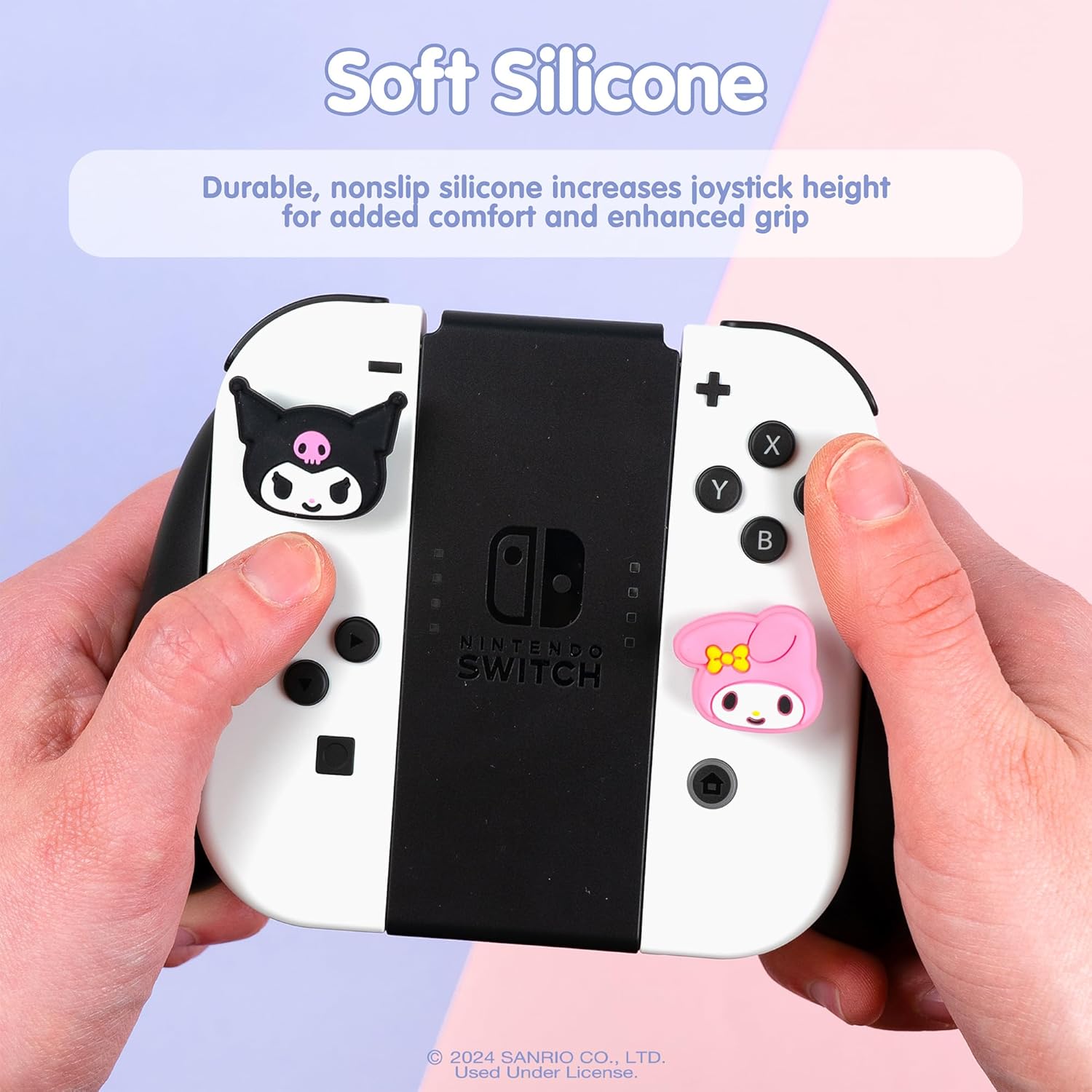 Hamee Sanrio Hello Kitty and Friends SquiSHU Buddy My Melody Squishy and Thumb Grips Compatible with Nintento Switch Bundle