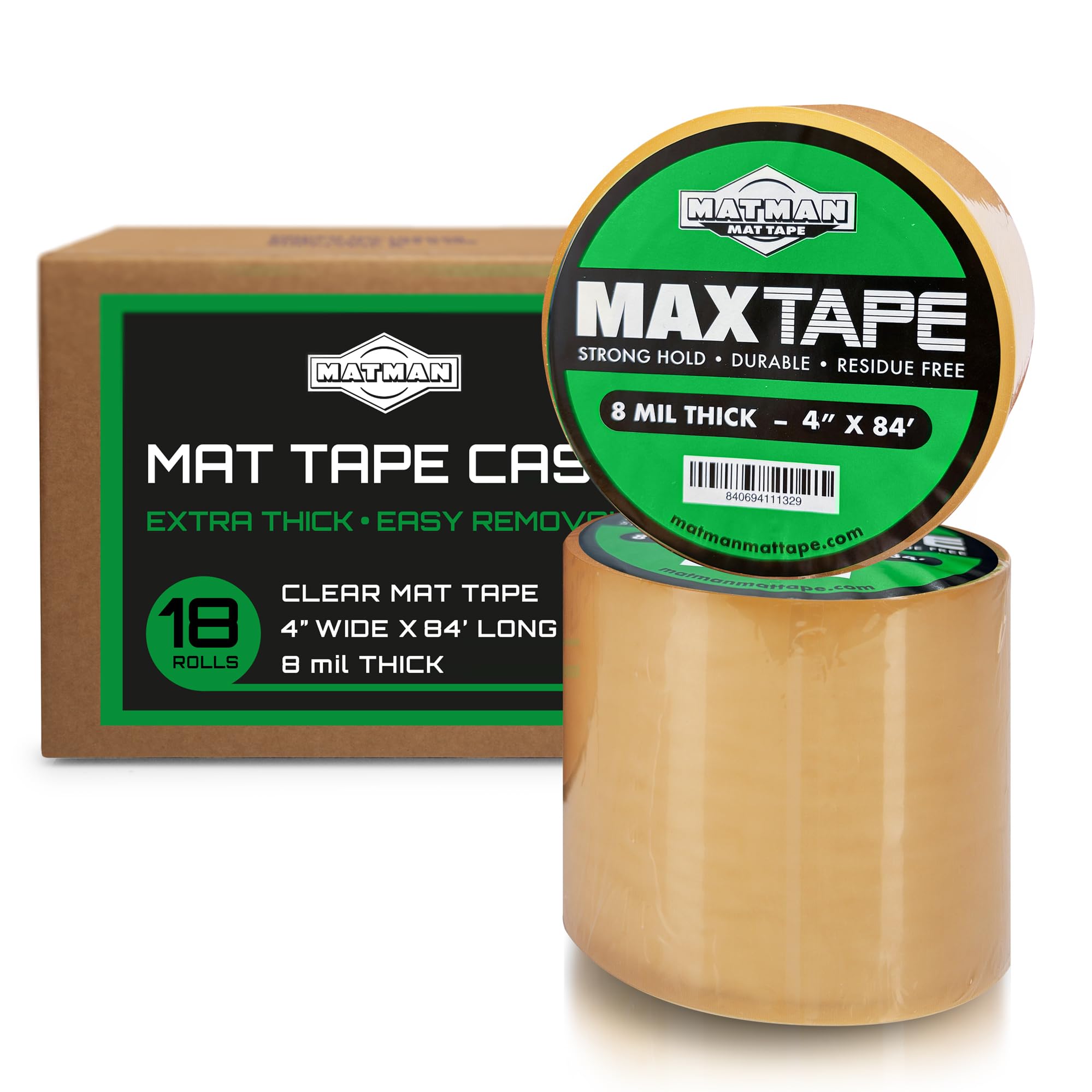 Matman Wrestling Mat Tape - 18 Rolls case of 4 8 mil Tape Ultra Strong Adhesive for Wrestling