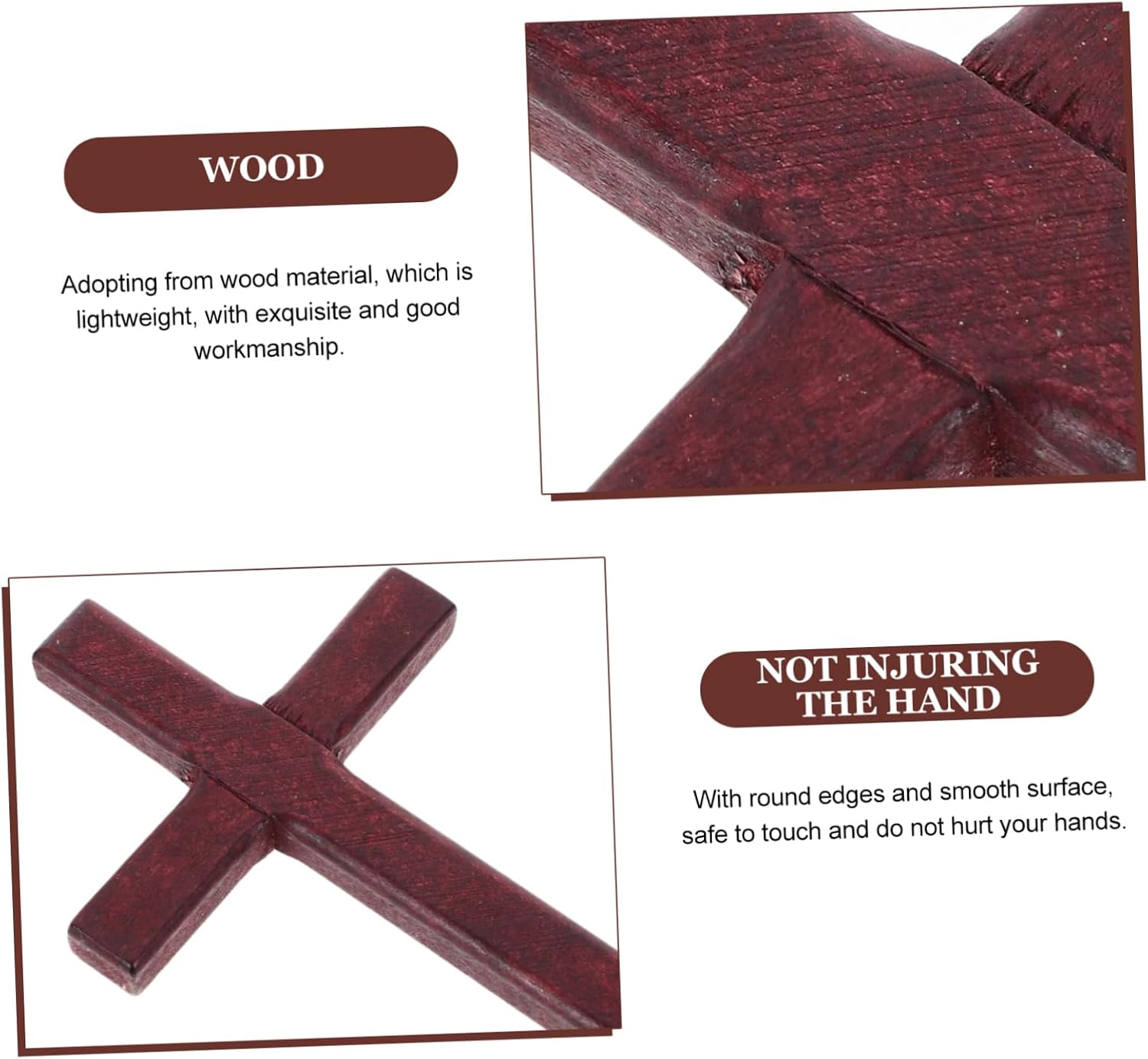 LIFKOME Wooden Cross Ornament 10pcs Wood Handheld Prayer Decor Xmas image 2