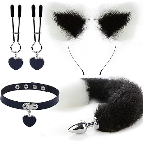 4PCS/Set Anal Sex Toys Butt Plugs Set, Sex Fox Tail Anal Plug...