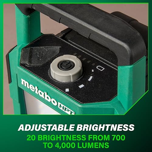 Miniatura 6 de Metabo HPT Luz de trabajo MultiVolt de 18 V  Inalámbrica  LED de 4000 lúmenes  Solo herramienta - Sin batería  Clasificación IP65  138 grados de