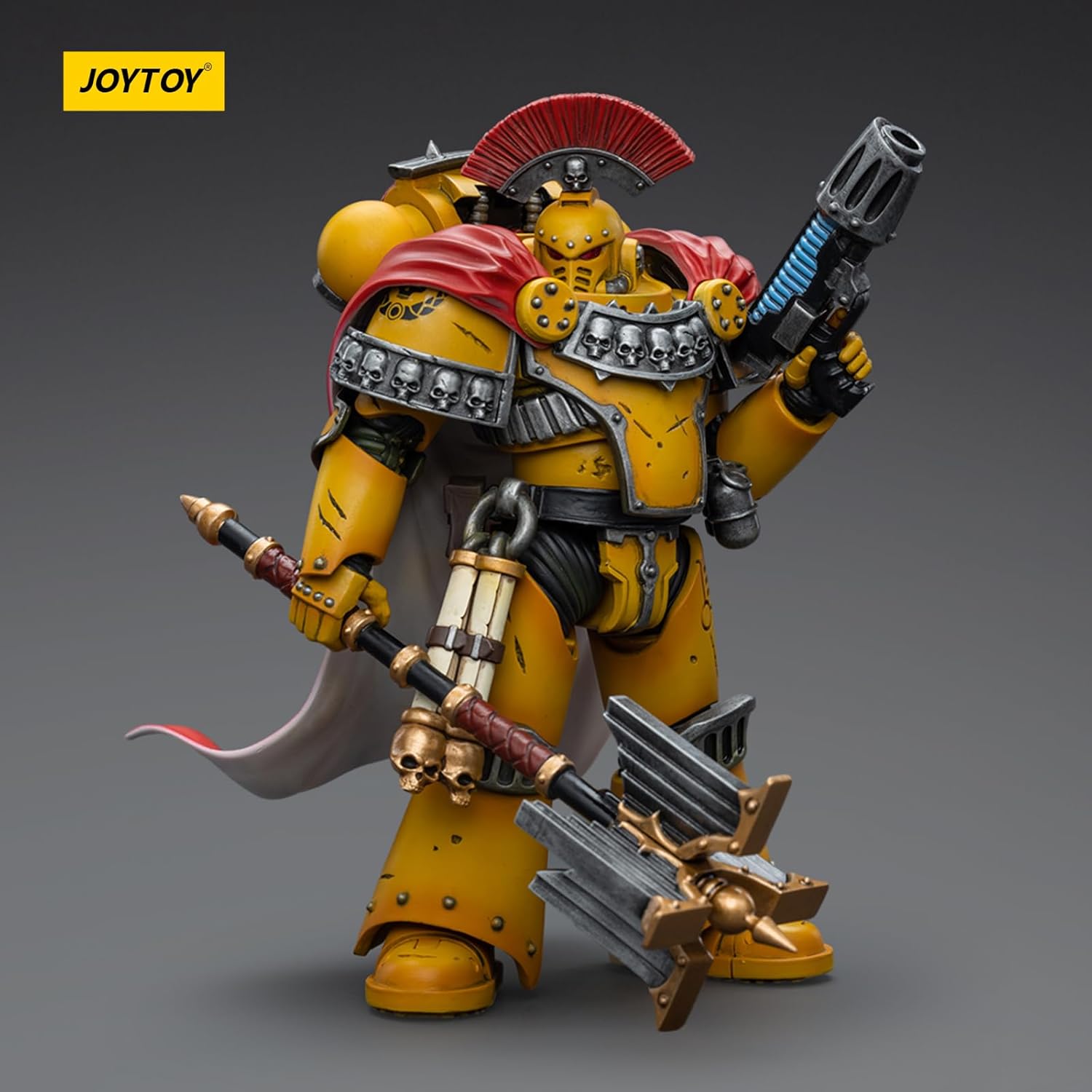 JOYTOY JT9039 40K 1/18 Action Figure Toy, Imperial Fists Legion Chaplain Consul, 4-inch Gift for Action Figure Lovers & Collectors Above