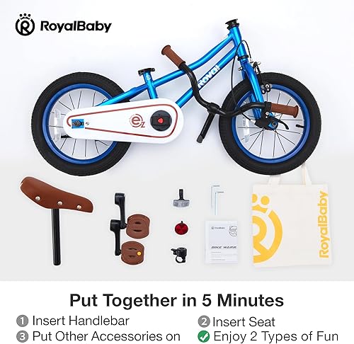 Miniatura 6 de RoyalBaby Terra EZ - Bicicleta convertible de equilibrio a pedal, 14, 16, 18 pulgadas, fácil de aprender a equilibrar para andar en bicicleta, niños