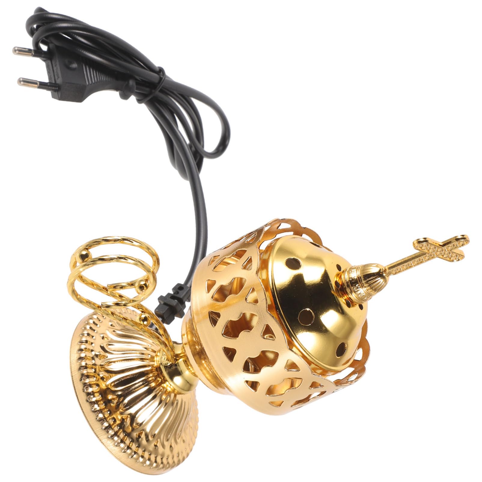 Quemador de Incienso Eléctrico de Sobremesa de Hierro Dorado