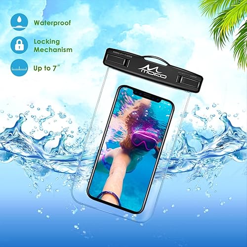 Miniatura 3 de MoKo Bolsa impermeable para teléfono 2 unidades, funda para teléfono subacuática con cordón compatible con iPhone 14 13 12 11 Pro Max XXrXs MaxSE 3,