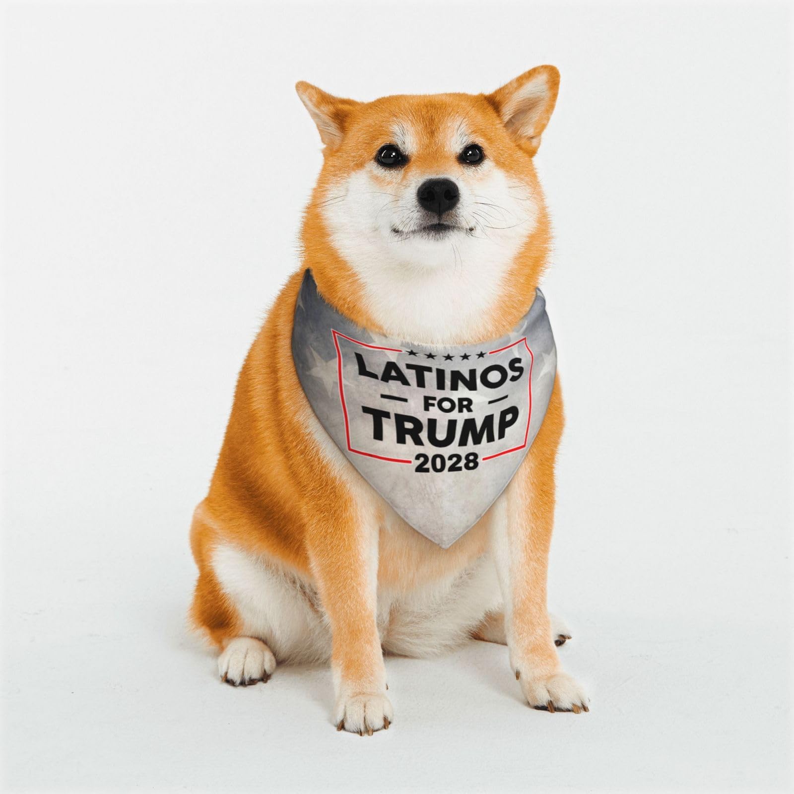 Latinos for Tr-u m p 2028 Dog Bandanas Birthday Scarf Adjustable Large Pet Washable Scarves for Small Medium