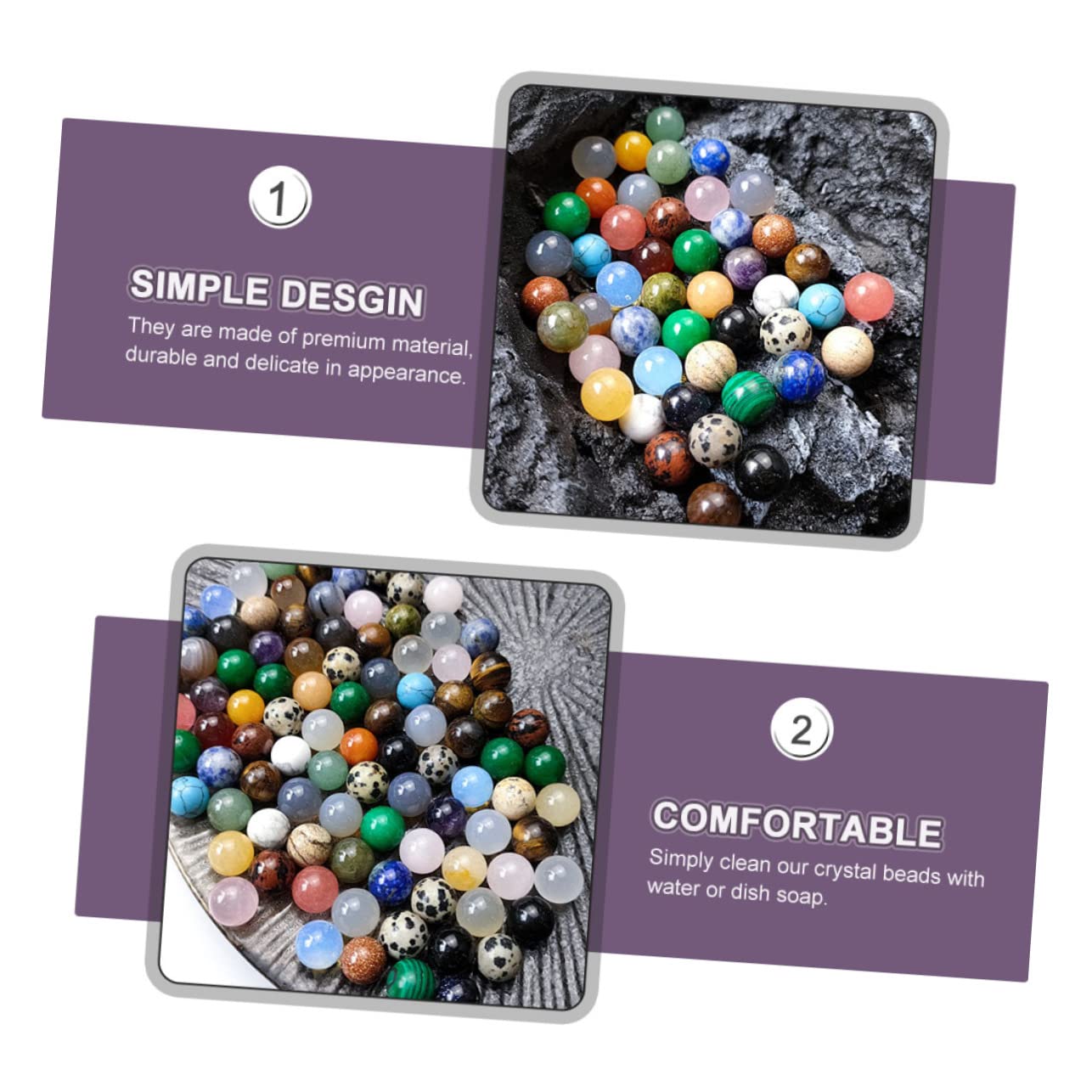 EXCEART 250piezas Abalorios De Pulidos Para Manualidades Perlas Sueltas Para Joyería Decoración De Pulseras y De Accesorios De Bricolaje