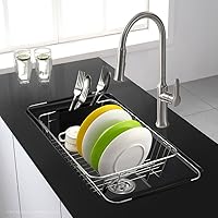 Vista 5 de Escurridor de platos extensible sobre el fregadero, escurridor de platos en el fregadero, rejilla para fregadero de cocina, protector de fregadero