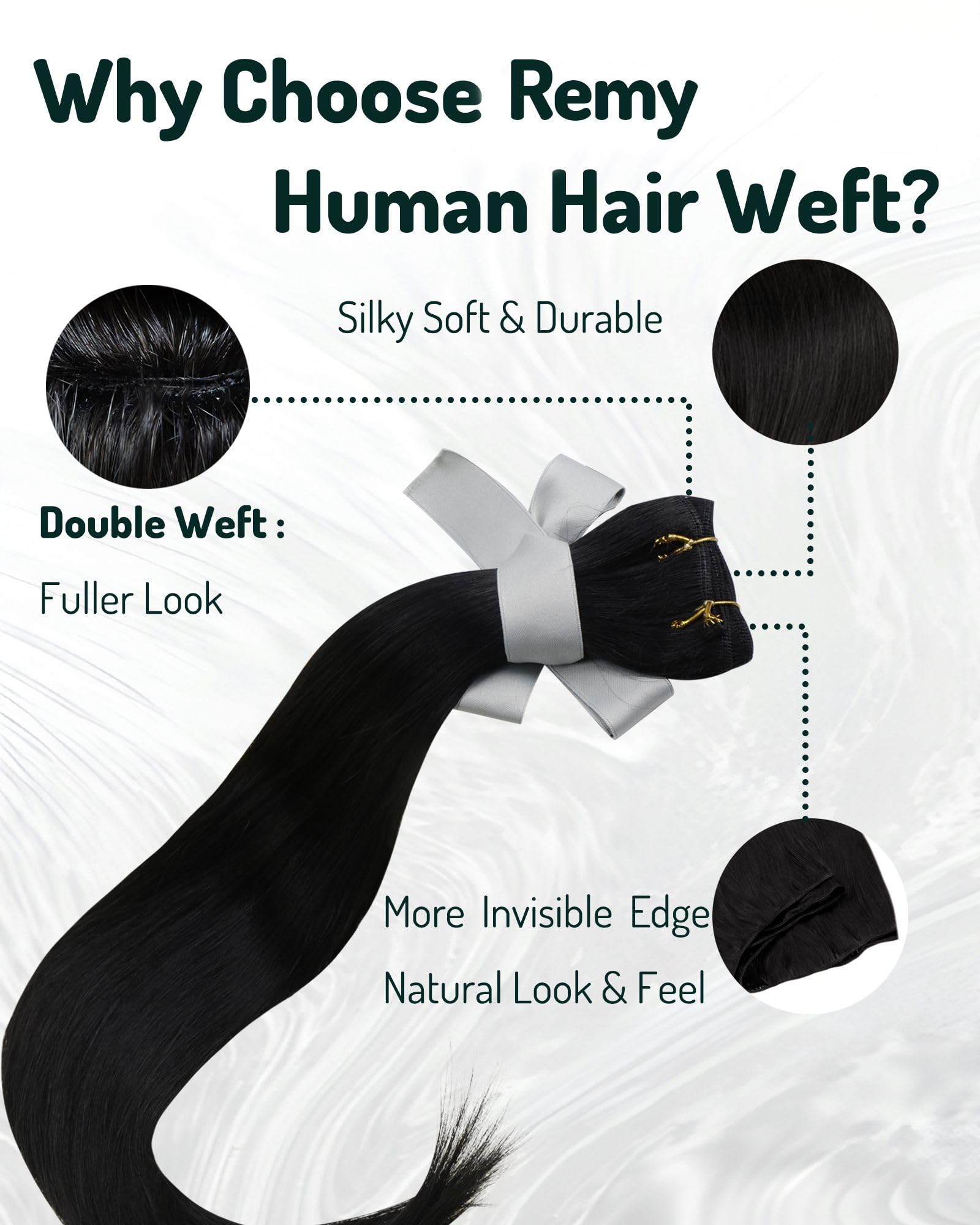 Amazon.com : RUNATURE Jet Black Weft Hair Extensions Human 