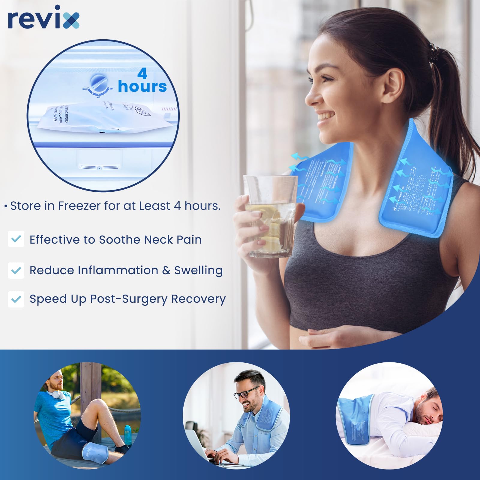 Amazon.com: REVIX Neck Ice Pack Wrap – Reusable Hot Cold Gel Pack