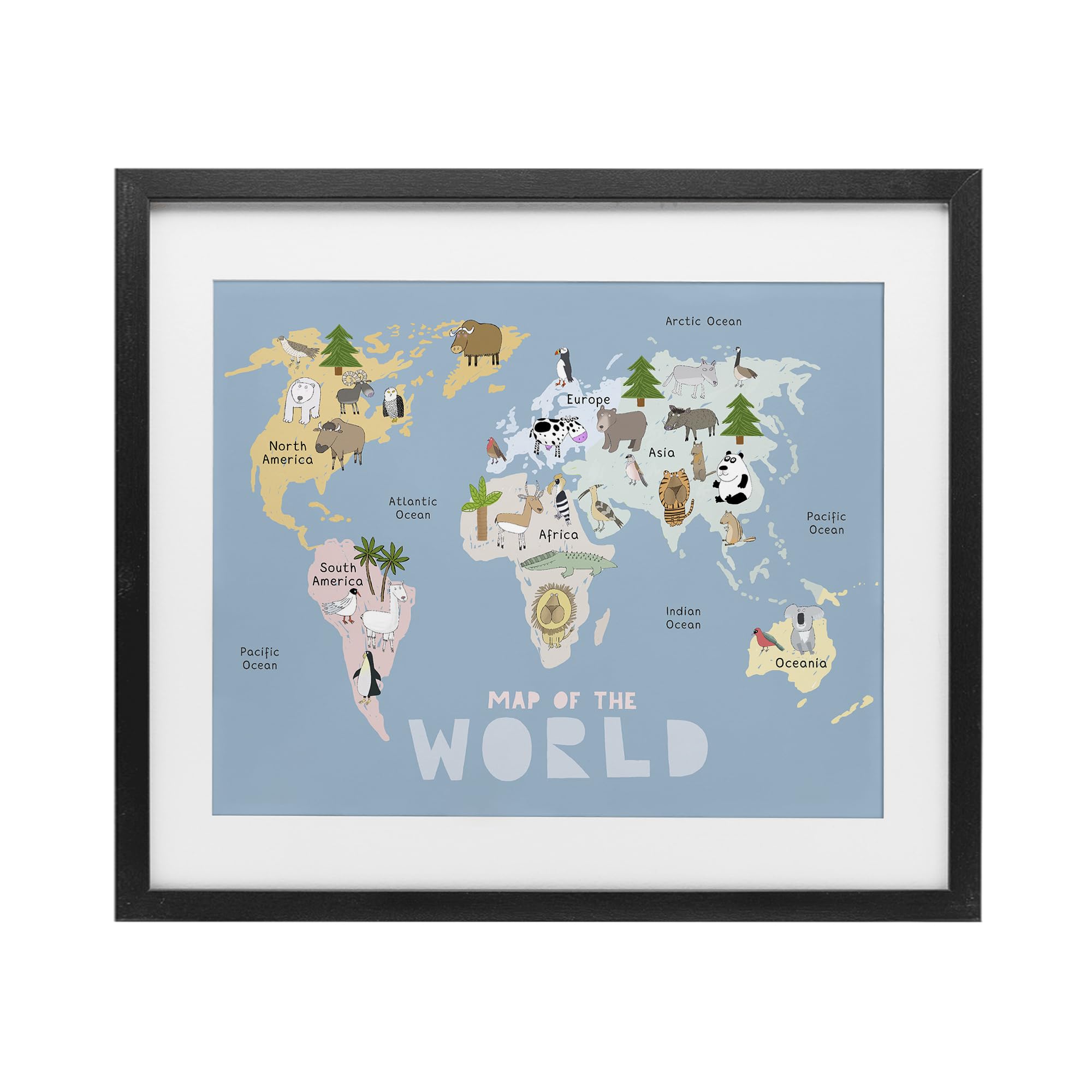 Carte du monde pour enfants décoration murale de bureau pour écolier curieux