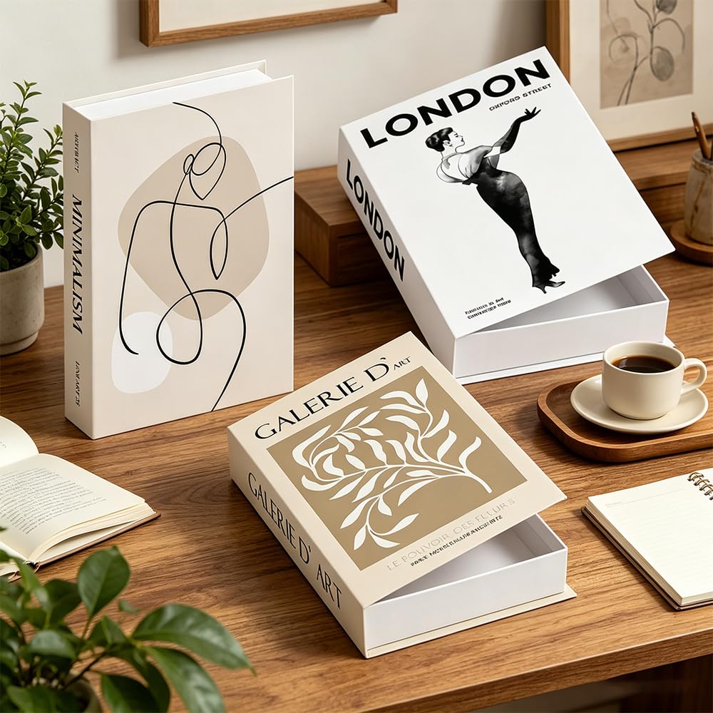 Boite de rangement faux livre pour cacher le désordre des tables basses de salon