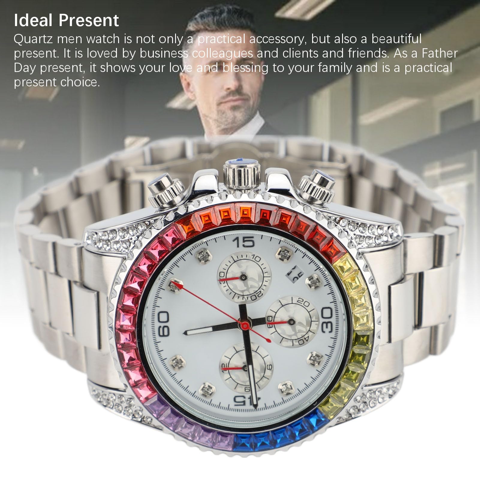 Reloj Analógico de Cuarzo para Hombre, Elegante Cronógrafo de