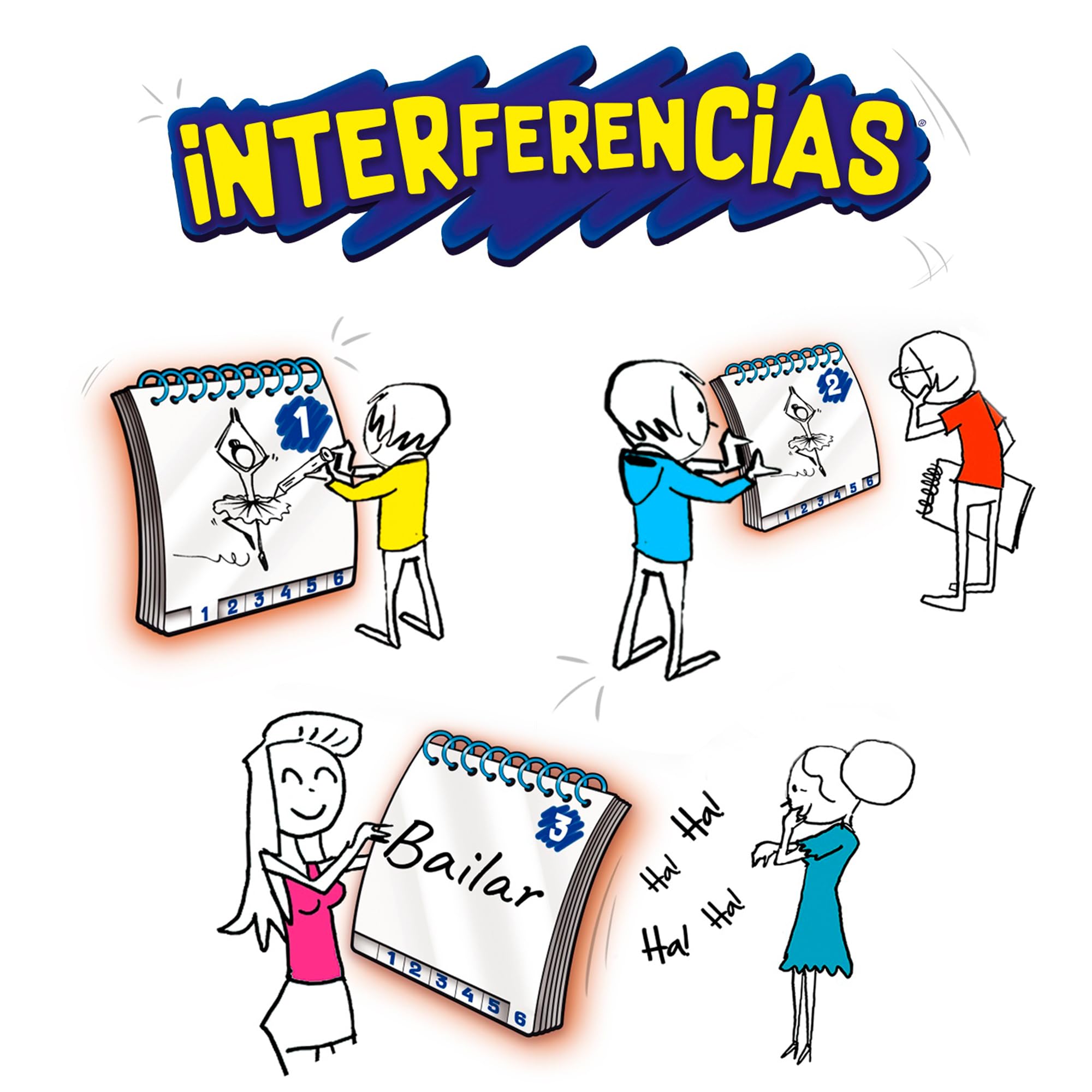 Bizak - Interferencias Juego de Mesa a Partir de 8 Años, Divertido y Rápido Juego de Dibujo de 4 a 6 Jugadores, Dibuja y Adivina los Conceptos Dibujados (64554499)