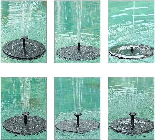 Miniatura 2 de Fuente de baño para pájaros con energía solar, fuente solar, solar desmontable, bomba flotante sin escobillas antiobstrucción, negro, con doble