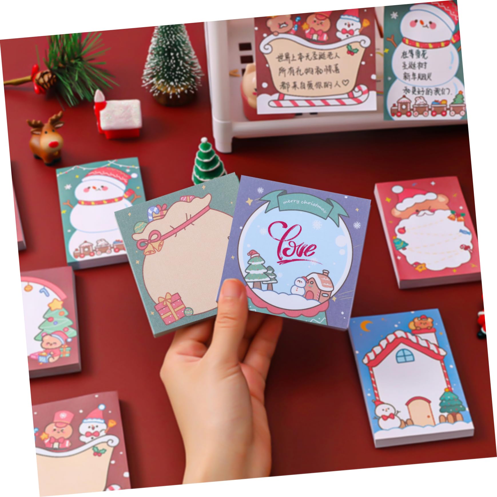 NUOBESTY 7 Set Foglietti Adesivi Natalizi Adesivi Memo Natale Adesivi Memo Per Natale Nota Di Messaggio Autoadesiva Decorazioni Natalizie Posta Nota Blocchi Di Appunti Carta 12 Pezzi * 7