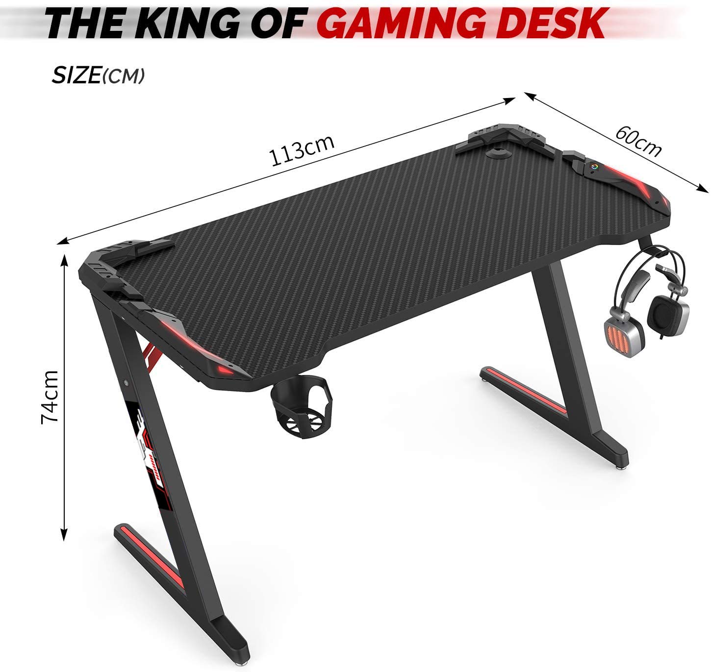 Vordern Gaming Desk,Premium Home Office PC Computer Table for Gamer Pro