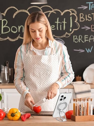 Vista 20 de MINDSKY Mag-Safe - Soporte para teléfono compatible con iPhone 12/13/14/15 Mini/Pro/Pro Max, accesorios magnéticos extraíbles para teléfono