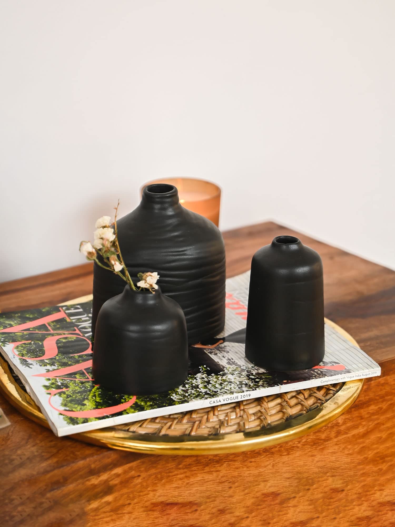 Rustic Ceramic Bud Vases - Set of 3 -15 Rustic Ceramic Bud Vases - Set of 3 -15
