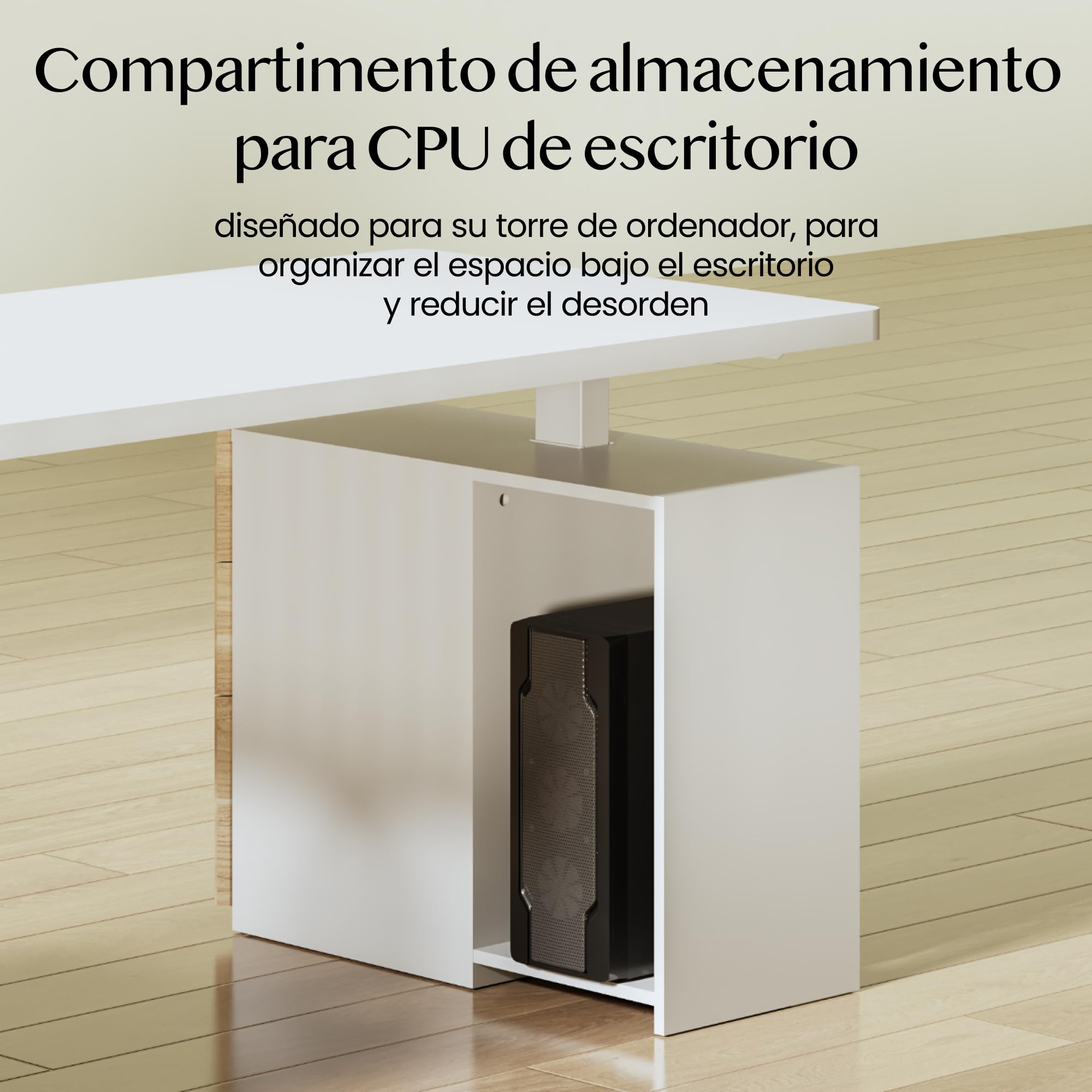 FLEXISPOT Escritorio Elevable Eléctrico 160x80cm con Cajón Lateral Modular, Compartimentos, Cajones y Soporte Fijo para PC, Altura Regulable, Estilo Ejecutivo para Oficina y Estudio Profesional Blanco