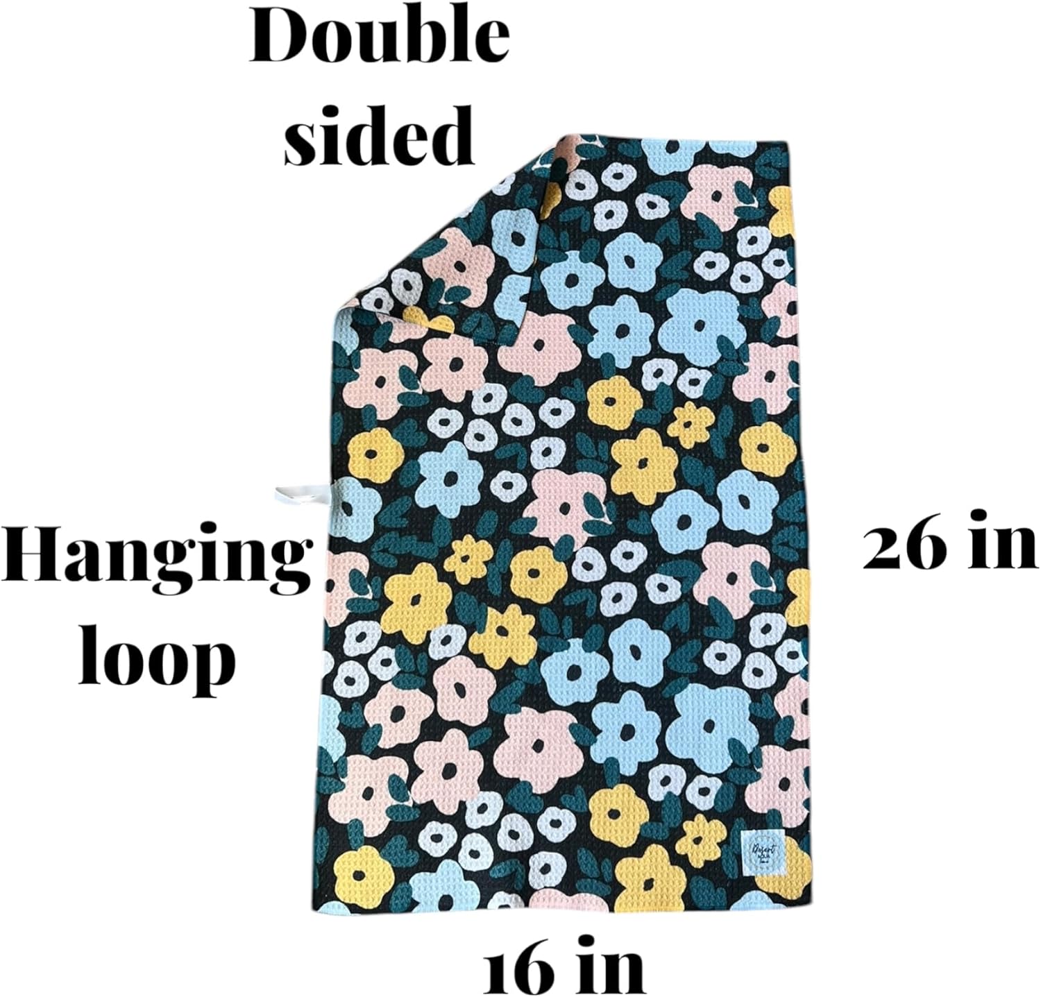 || 3 Pack|| Double Sided || Not Your Ordinary Dish Towels || Waffle Weave Microfiber || Highly Absorbent || Hanging Loop || Dish Cloths || Modern || Designer Prints|| Black and Yellow - Image 6