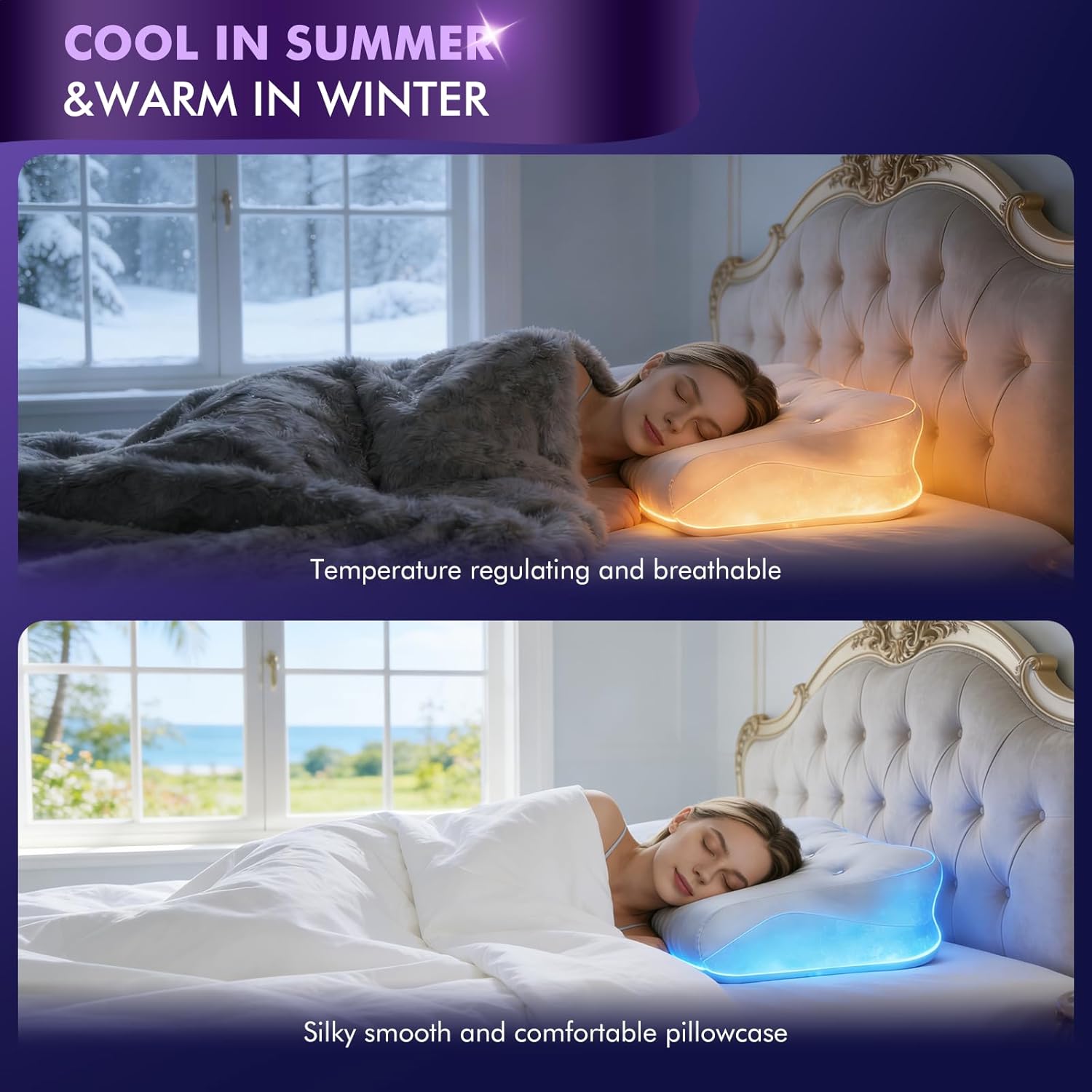 Dayme Orthopedic Memory Foam Pillows –Cooling Neck Pillow that Actually Cools,Cervical Support Pillow for Neck Pain Relief,Cervical Pillow for All Sleep Positions,Ergonomic Pillow,Cooling Pillow,Gray